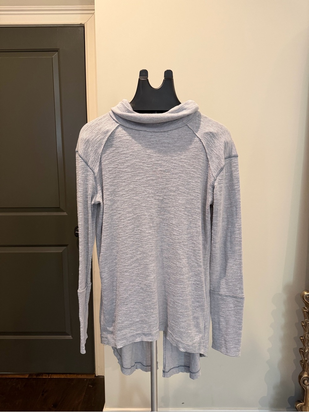 We The Free Gray Cowl Neck Oversized Tunic Sweater L